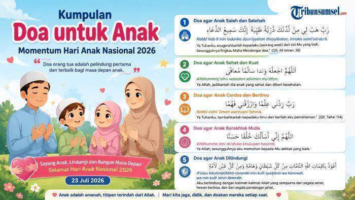 10 Doa untuk Anak Momentum Hari Anak Nasional 2026 dan Artinya