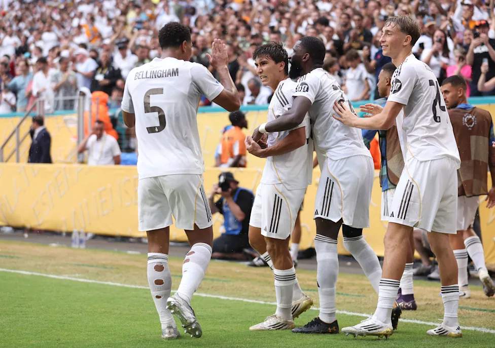 Gonzalo García striker Real Madrid dalam aksi di lapangan hijau