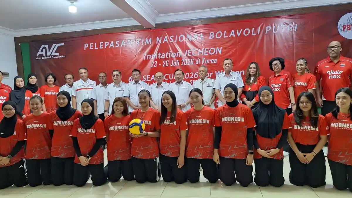 Prosesi pelepasan Timnas Voli Putri Indonesia di Padepokan Voli Sentul menuju Korea Selatan