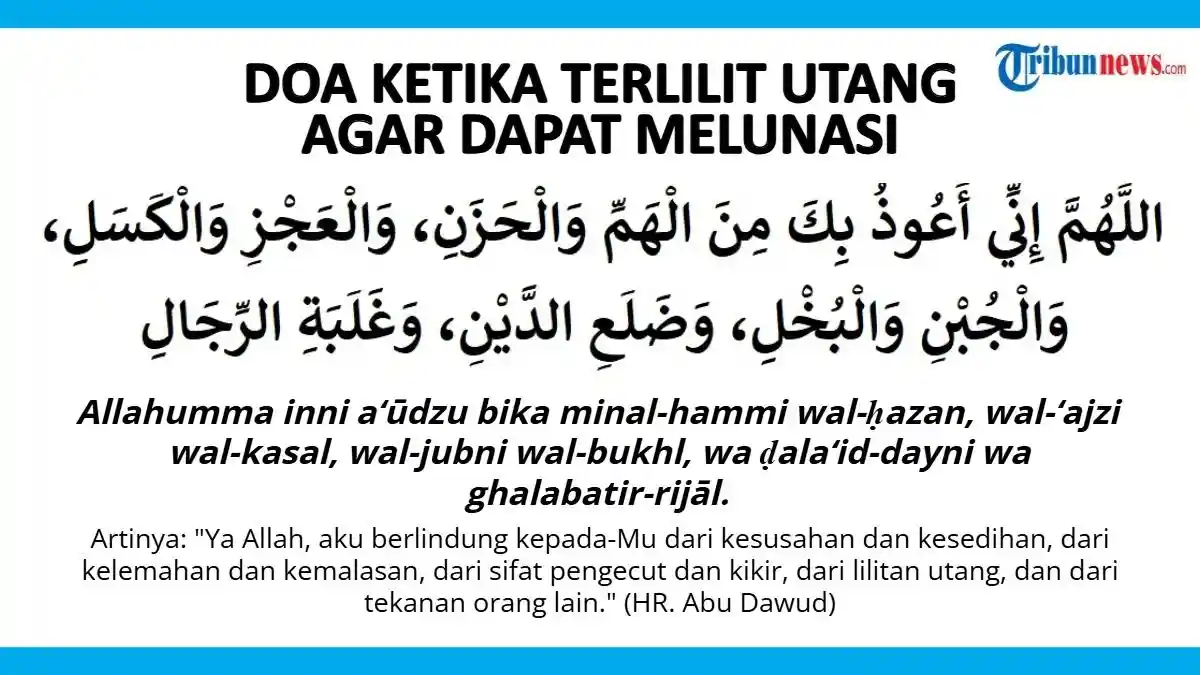 Ilustrasi seorang Muslim berdoa memohon kelancaran rezeki dan pelunasan utang