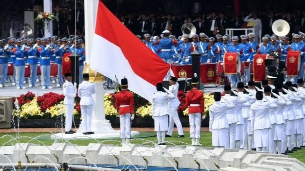 Suasana Istana Merdeka menjelang peringatan HUT RI