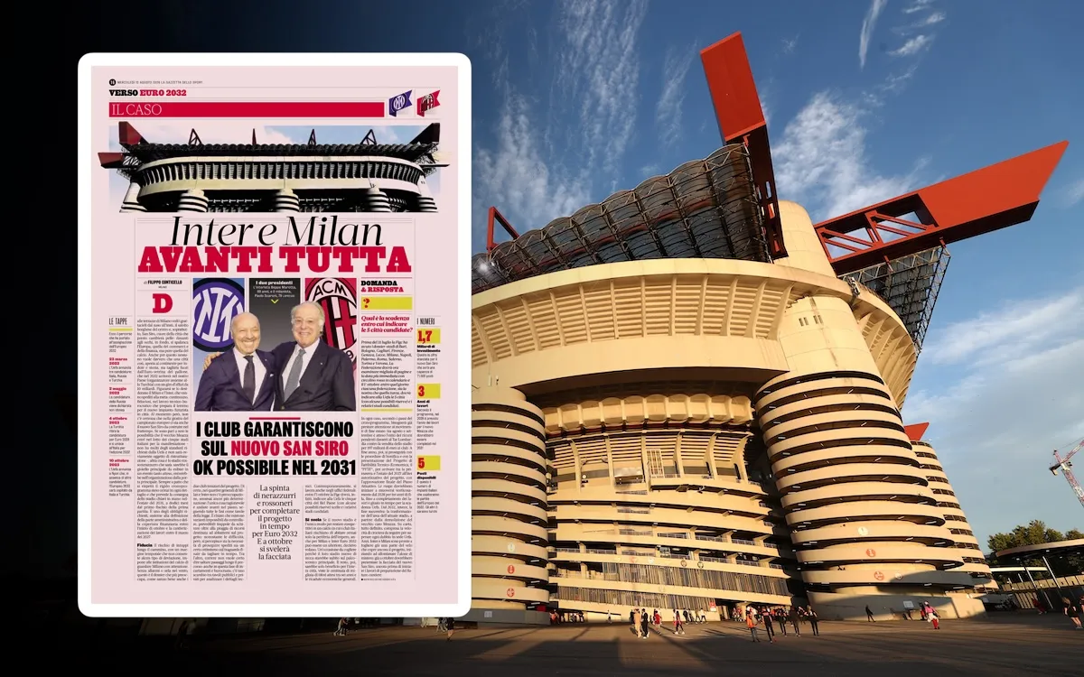 Ilustrasi proyek stadion baru AC Milan dan Inter Milan untuk Euro 2032
