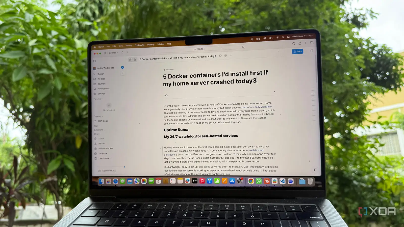 Tampilan antarmuka aplikasi open source AFFiNE di layar komputer