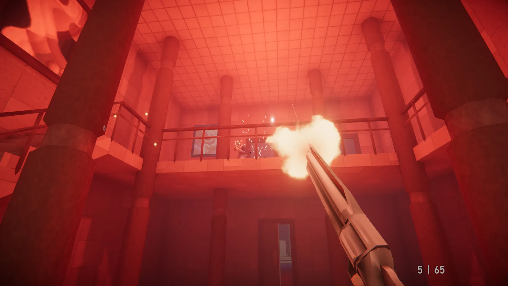 Tangkapan layar gameplay Agent 64 Spies Never Die gaya retro shooter