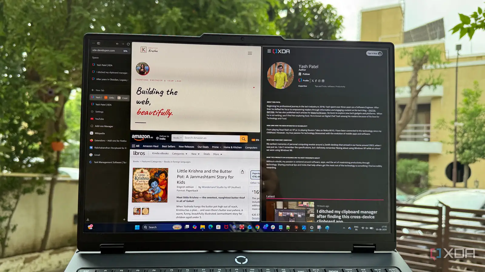 Tampilan antarmuka Zen Browser dengan fitur tab vertikal dan kustomisasi modern