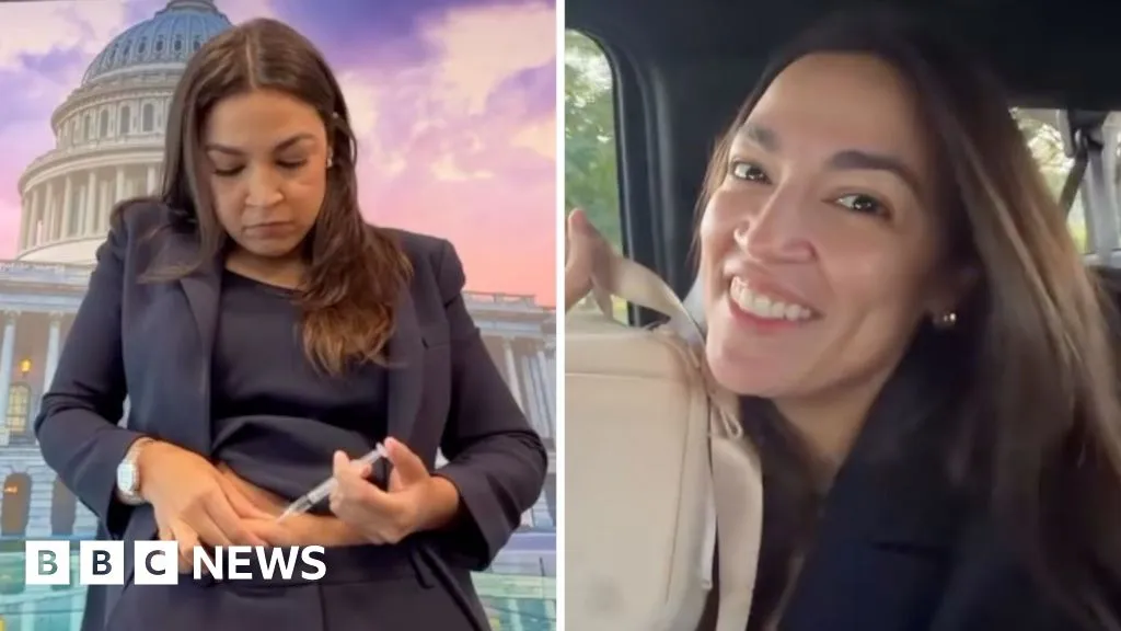 Politisi Amerika Serikat Alexandria Ocasio-Cortez dalam sebuah wawancara televisi