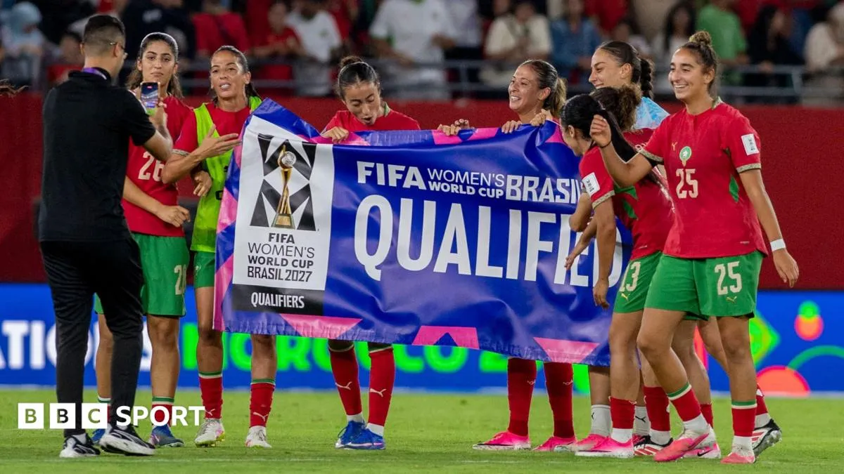 Timnas wanita Maroko merayakan kemenangan di ajang Wafcon untuk lolos ke Piala Dunia Wanita 2027