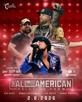 Panggung All-American Halftime Show yang disiarkan secara daring sebagai tontonan alternatif