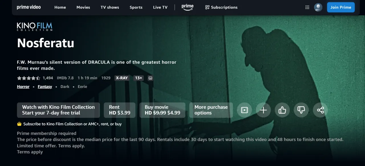 Logo dan tampilan antarmuka layanan streaming Amazon Prime Video