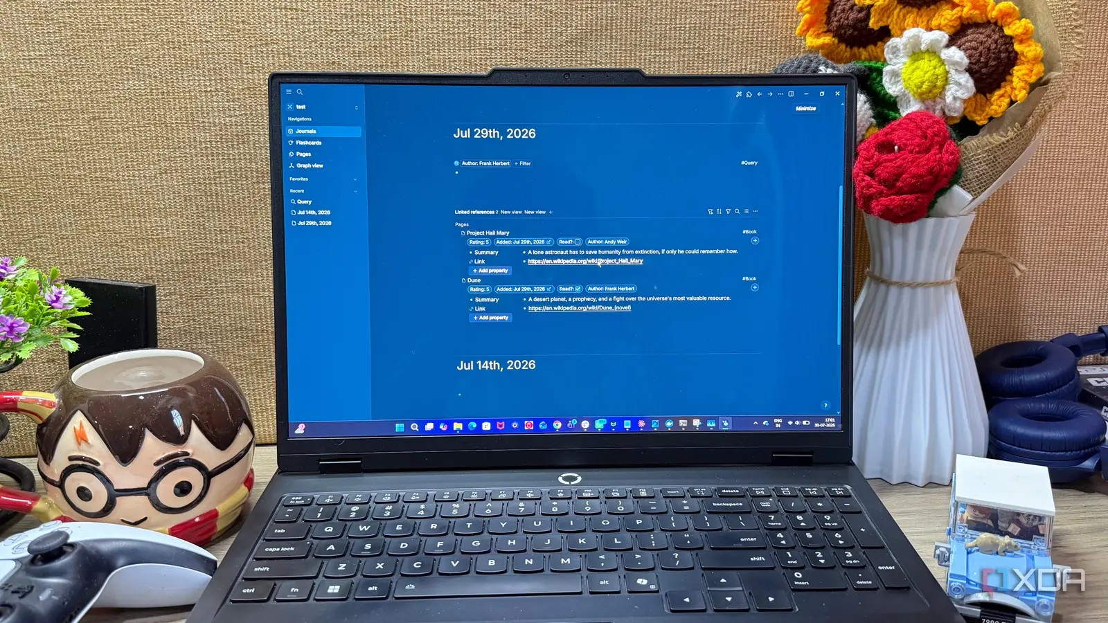 Tampilan antarmuka aplikasi Logseq 2.0 dengan pendekatan database terbaru