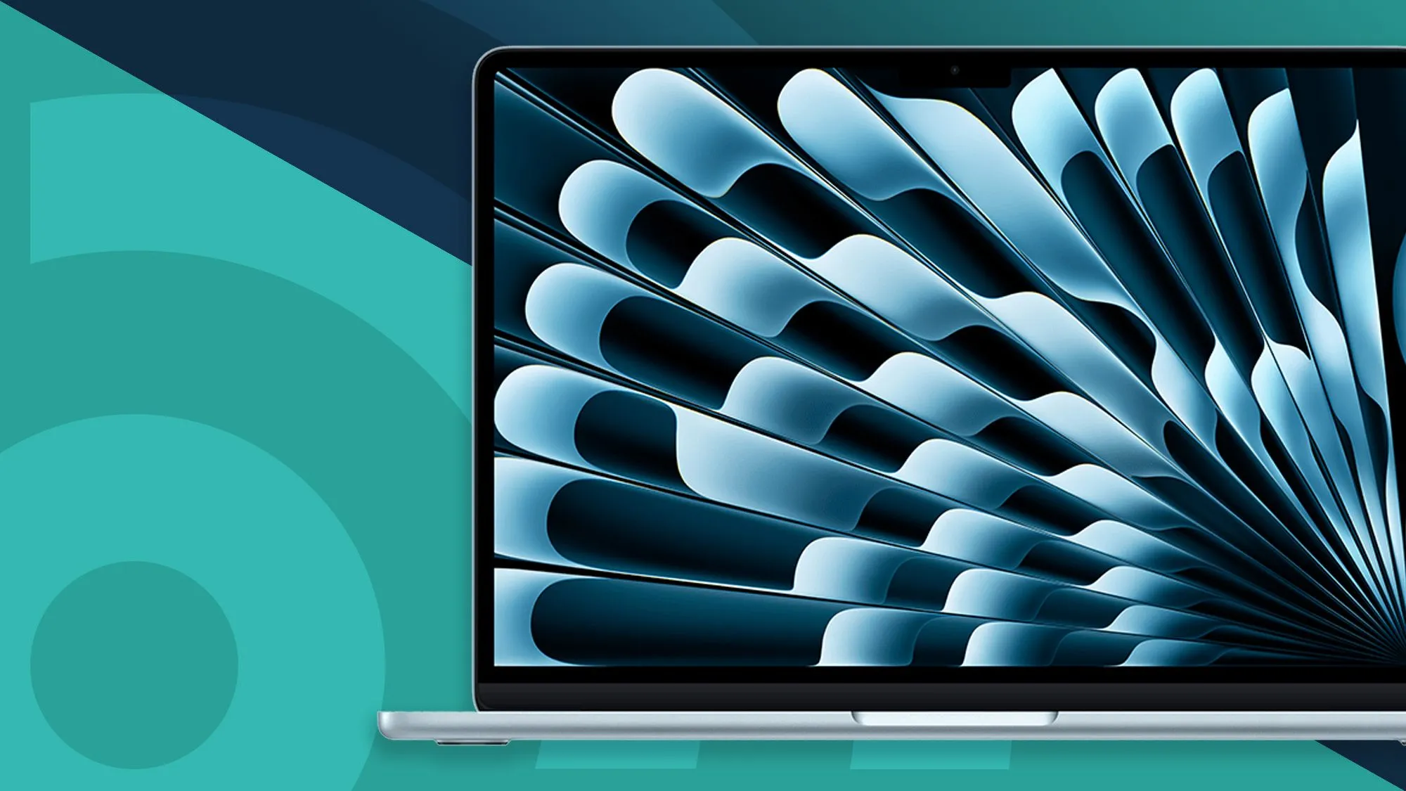 MacBook Air 13 inci M5 dengan desain tipis dan elegan di atas meja kerja