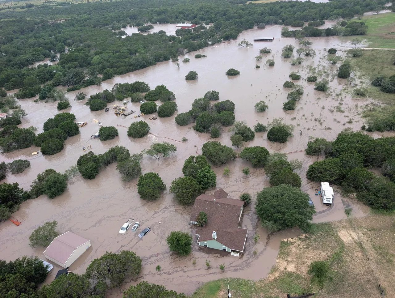 Ilustrasi wilayah terdampak banjir bandang mematikan di Texas Tengah