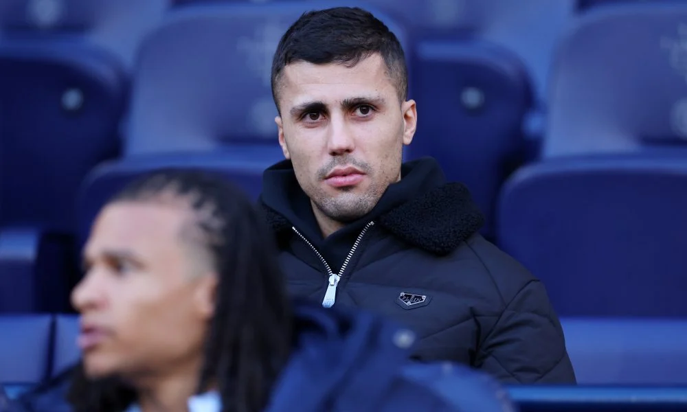 Gelandang Manchester City Rodri dalam sesi latihan