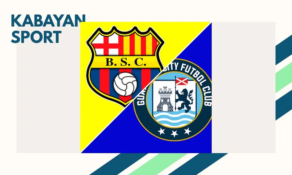 Pemain Barcelona SC merayakan gol penyeimbang Darío Benedetto saat menghadapi Guayaquil