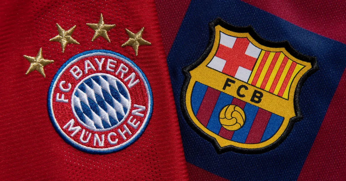 Ilustrasi laga klasik Bayern Munich vs FC Barcelona di Liga Champions