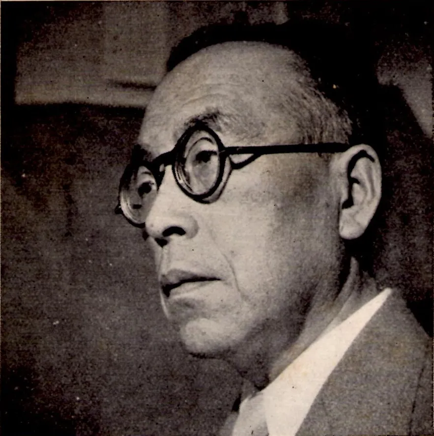 Foto Kōzō Uno pada tahun 1952, seorang ekonom Marxis terkemuka asal Jepang
