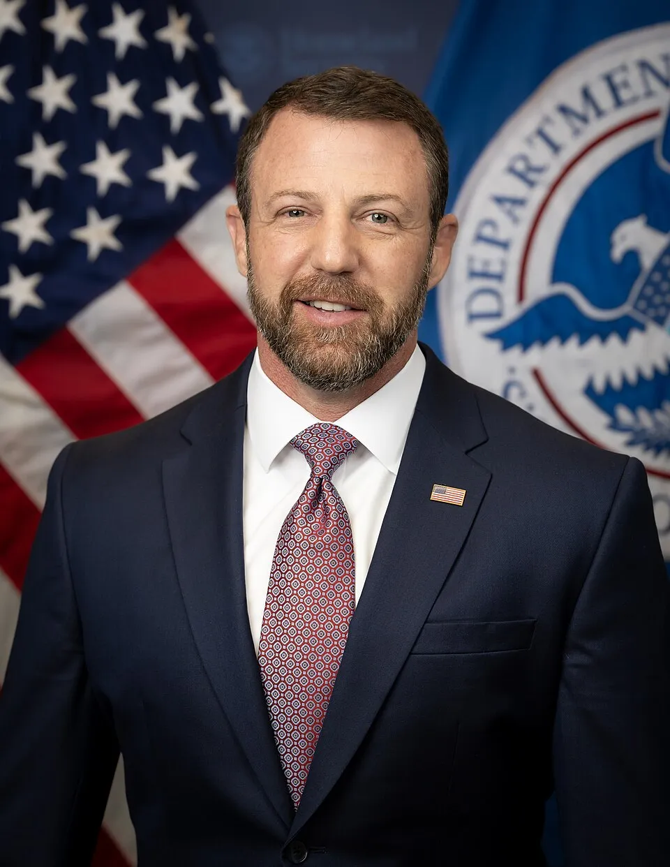 Potret resmi Markwayne Mullin, politikus Amerika Serikat dan Menteri Keamanan Dalam Negeri