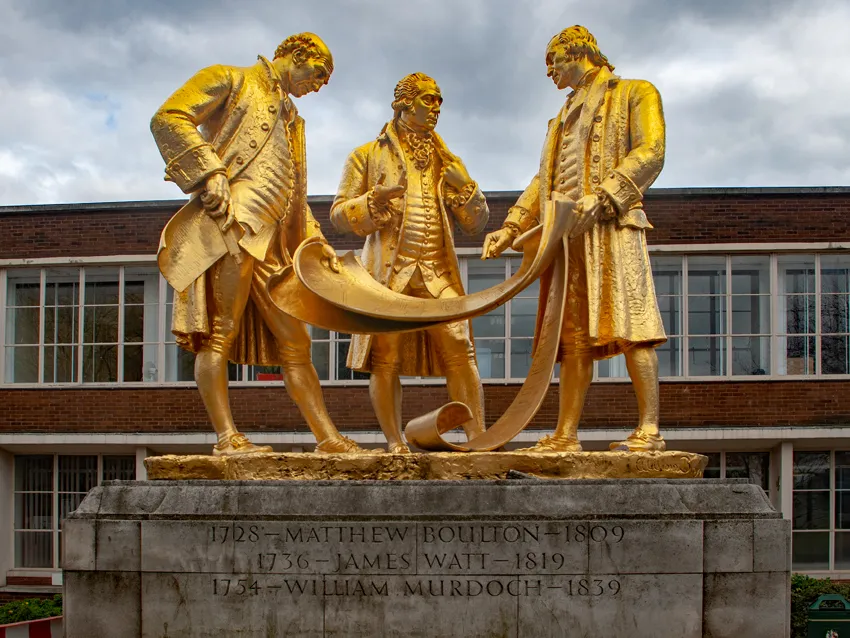 Ilustrasi mesin uap historis buatan Boulton and Watt di Inggris