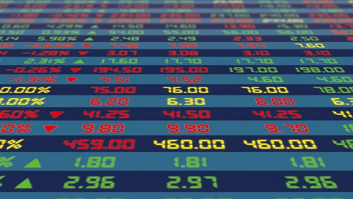 Ilustrasi grafik bursa saham global yang mengalami pelemahan akibat kenaikan harga minyak mentah