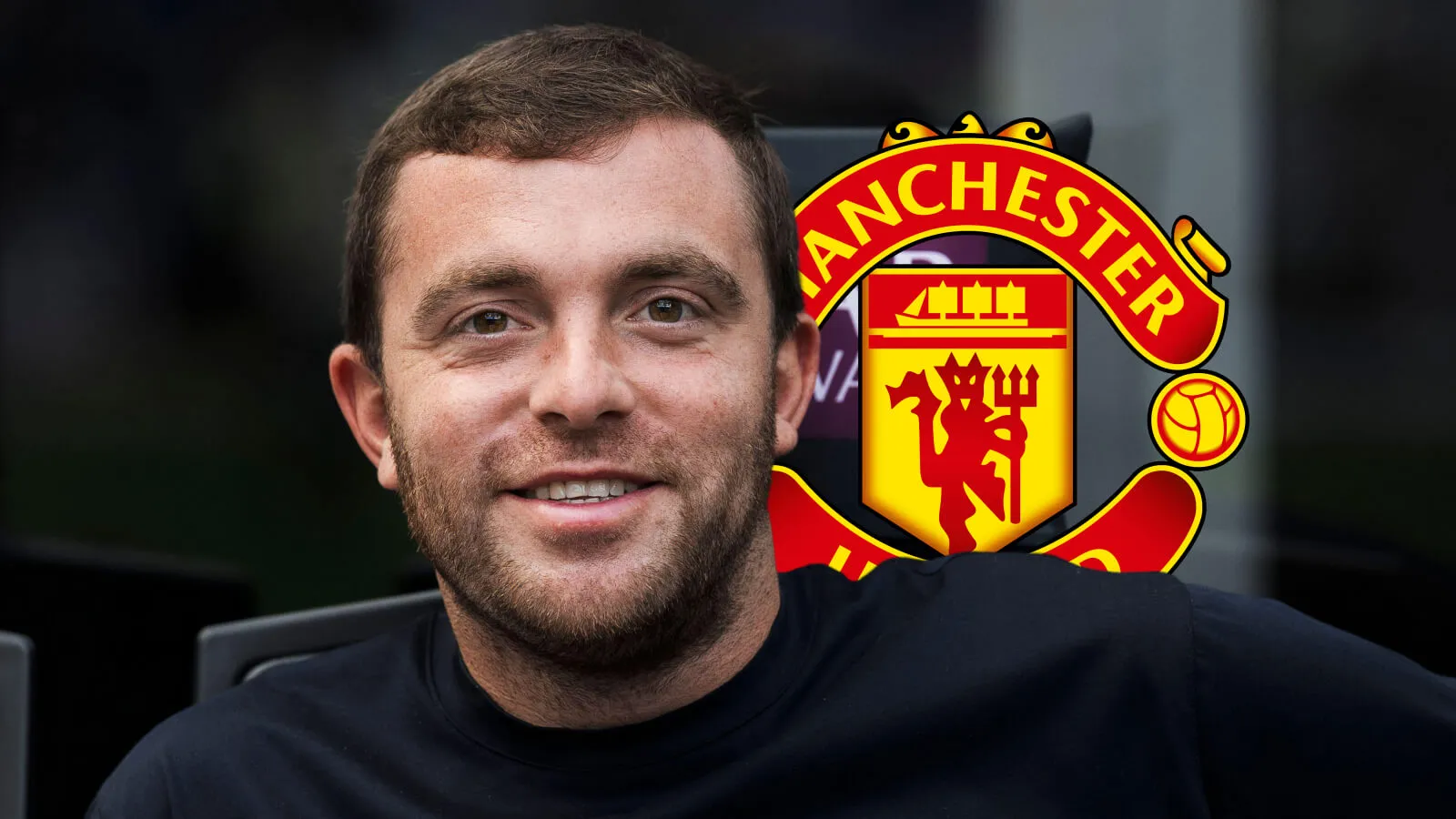 Logo Manchester United dan aktivitas bursa transfer pemain di Liga Inggris