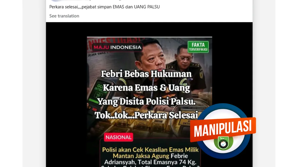 Tangkapan layar video hoaks pembebasan Febrie Adriansyah di media sosial