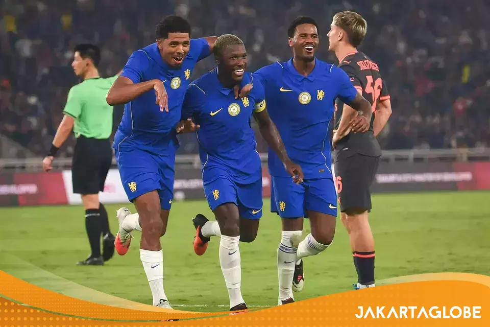 Pertandingan uji coba pramusim antara Chelsea melawan AC Milan di Stadion Utama Gelora Bung Karno Jakarta