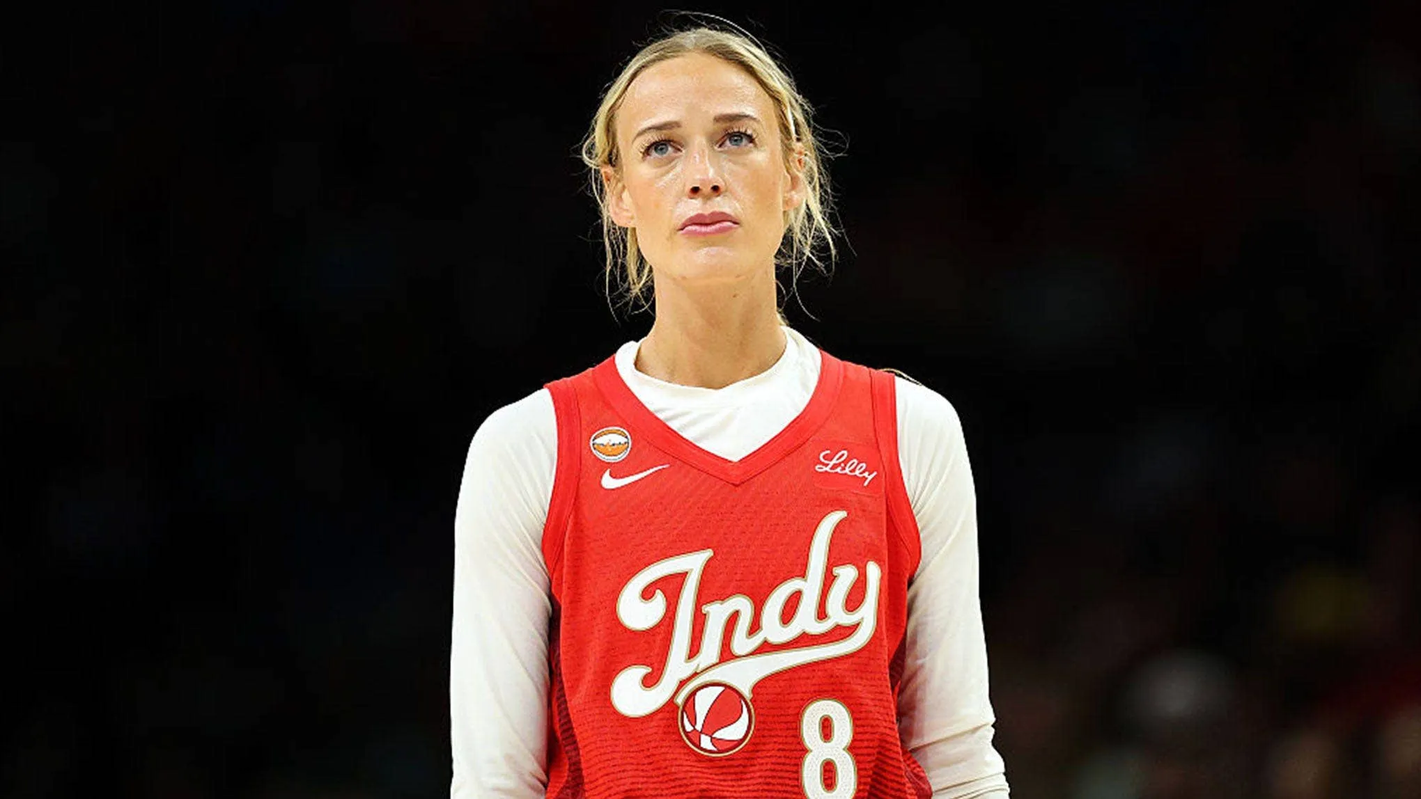 Pemain Indiana Fever Sophie Cunningham dalam pertandingan WNBA