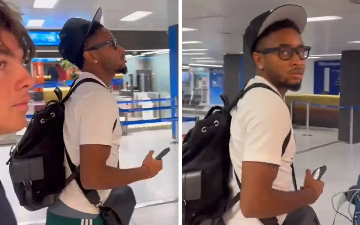 Christopher Nkunku saat berada di Bandara Linate usai pencoretan dari AC Milan