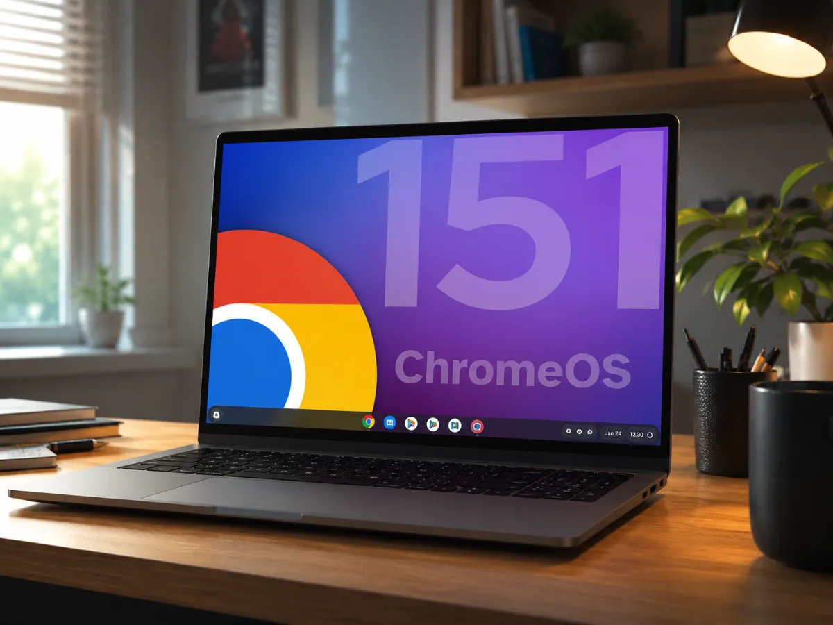 Tampilan antarmuka sistem operasi ChromeOS 151 terbaru