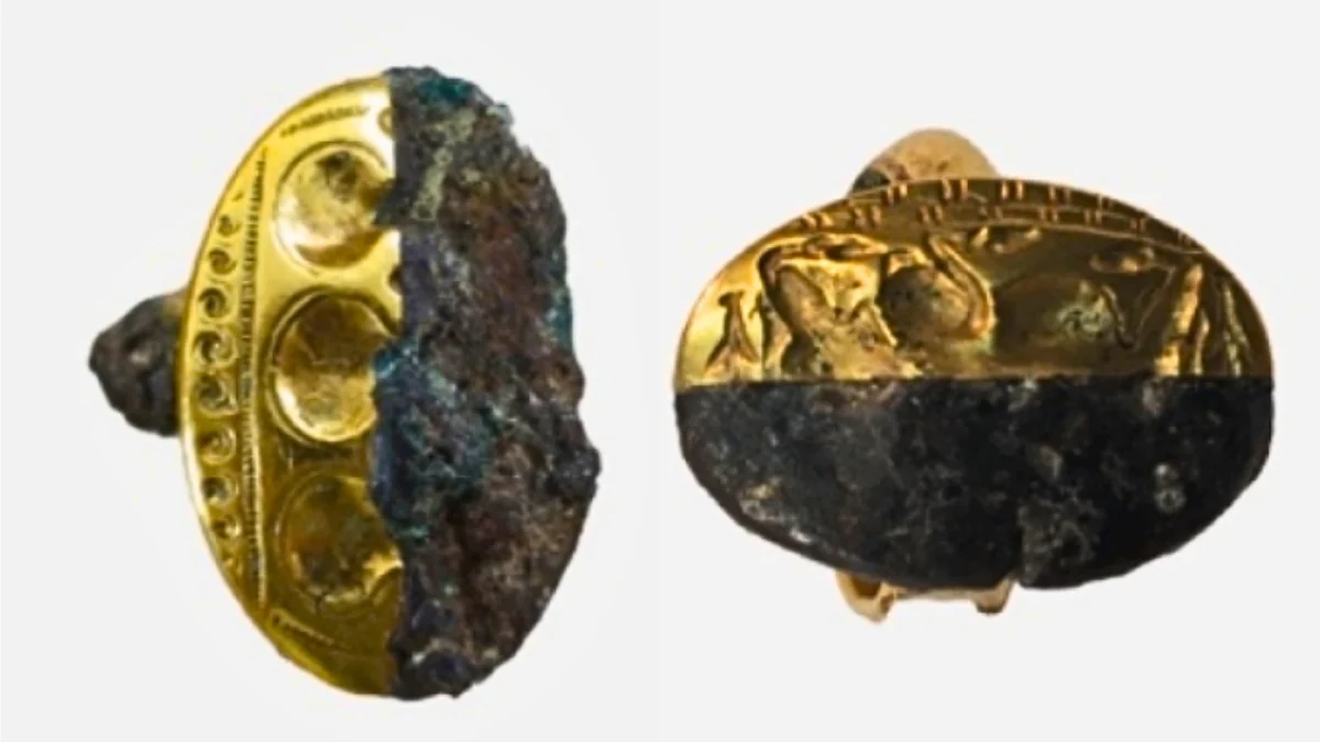 Ilustrasi cincin logam meteorit kuno milik kaum elit Mediterania