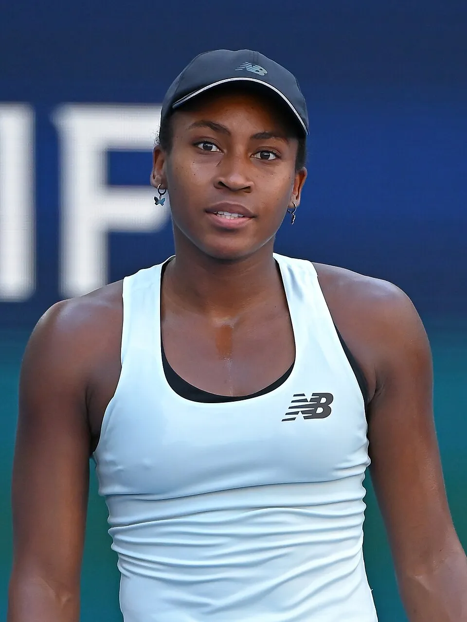 Petenis profesional Coco Gauff saat bertanding di lapangan tenis internasional