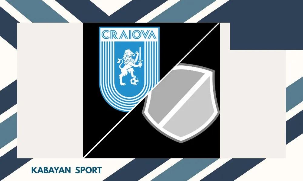 Pemain Universitatea Craiova merayakan gol kemenangan atas ML Vitebsk