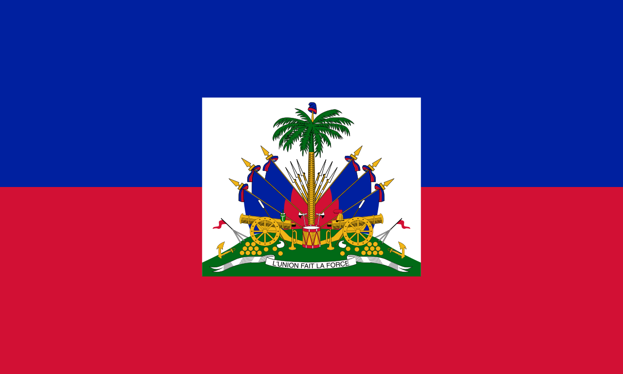 Bendera dan peta wilayah negara Haiti