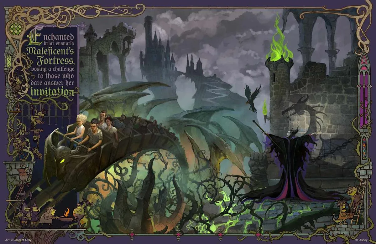 Konsep seni Villains Land di Magic Kingdom Disney World