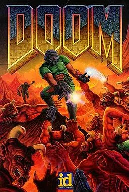 Tangkapan layar visual klasik dari game Doom keluaran tahun 1993