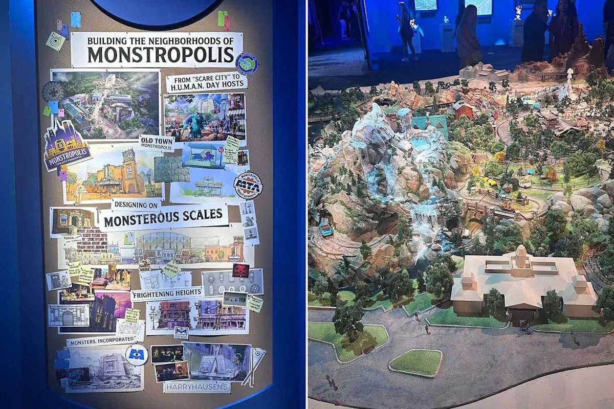 Model skala Piston Peak dan wahana Carsland di ajang D23 Expo Disney
