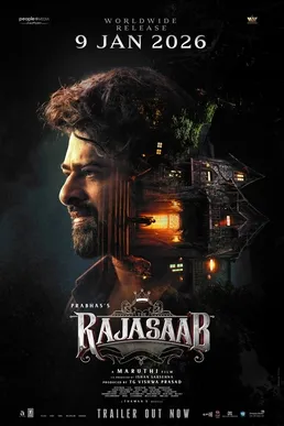 Poster atau cuplikan film The RajaSaab yang dibintangi oleh aktor Prabhas