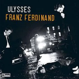 Ilustrasi band indie rock Franz Ferdinand membawakan lagu Ulysses di atas panggung