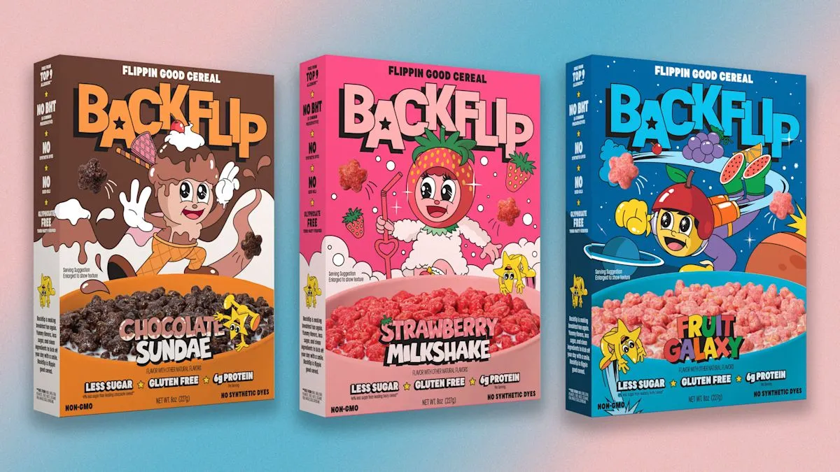 Ilustrasi produk sereal dan snack buatan YouTuber yang populer di kalangan anak-anak