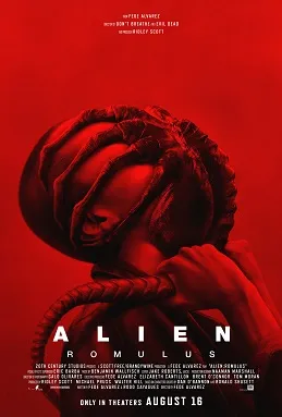 Poster promosi film fiksi ilmiah horor Alien Romulus arahan Fede Alvarez