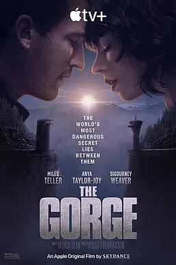 Poster film The Gorge yang menampilkan Miles Teller dan Anya Taylor-Joy
