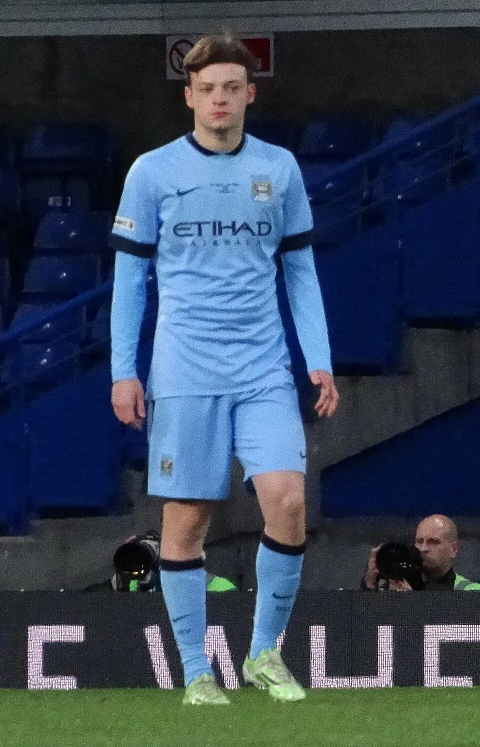 Foto Brandon Barker saat memperkuat Manchester City dalam balutan seragam tim