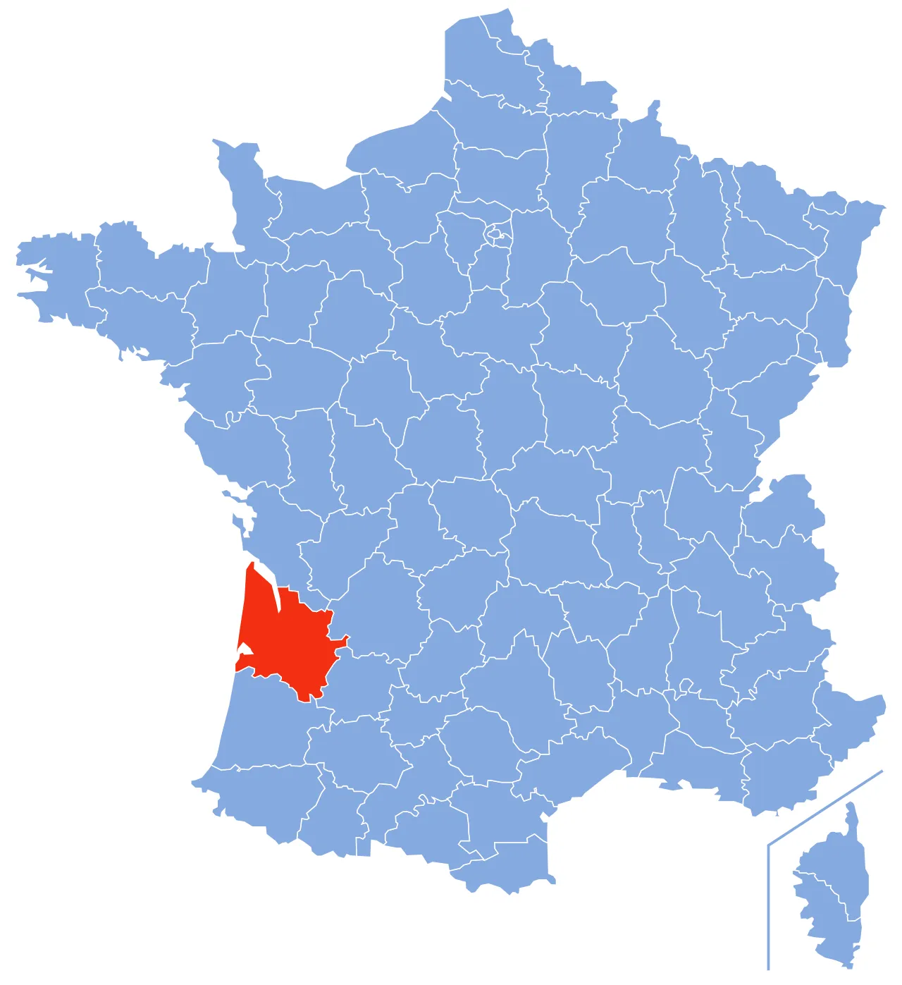 Pemandangan wilayah komune Cadaujac di departemen Gironde, Prancis