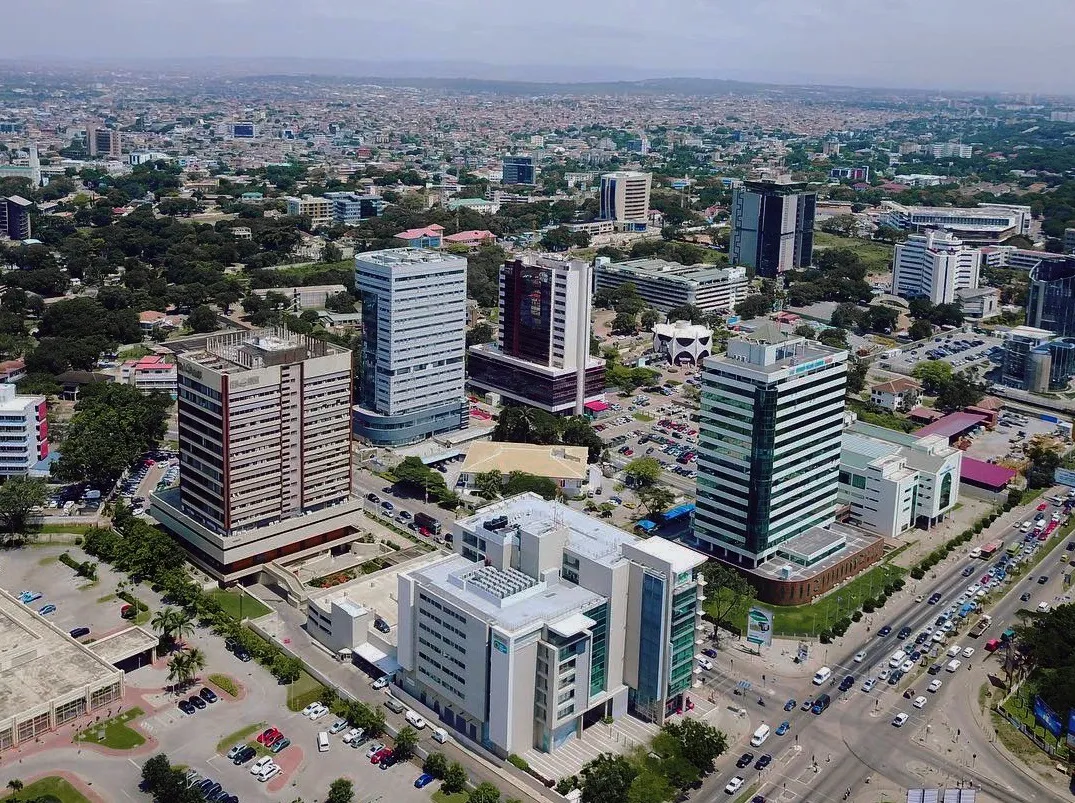 Pemandangan kota Accra, ibu kota dan pusat ekonomi Republik Ghana