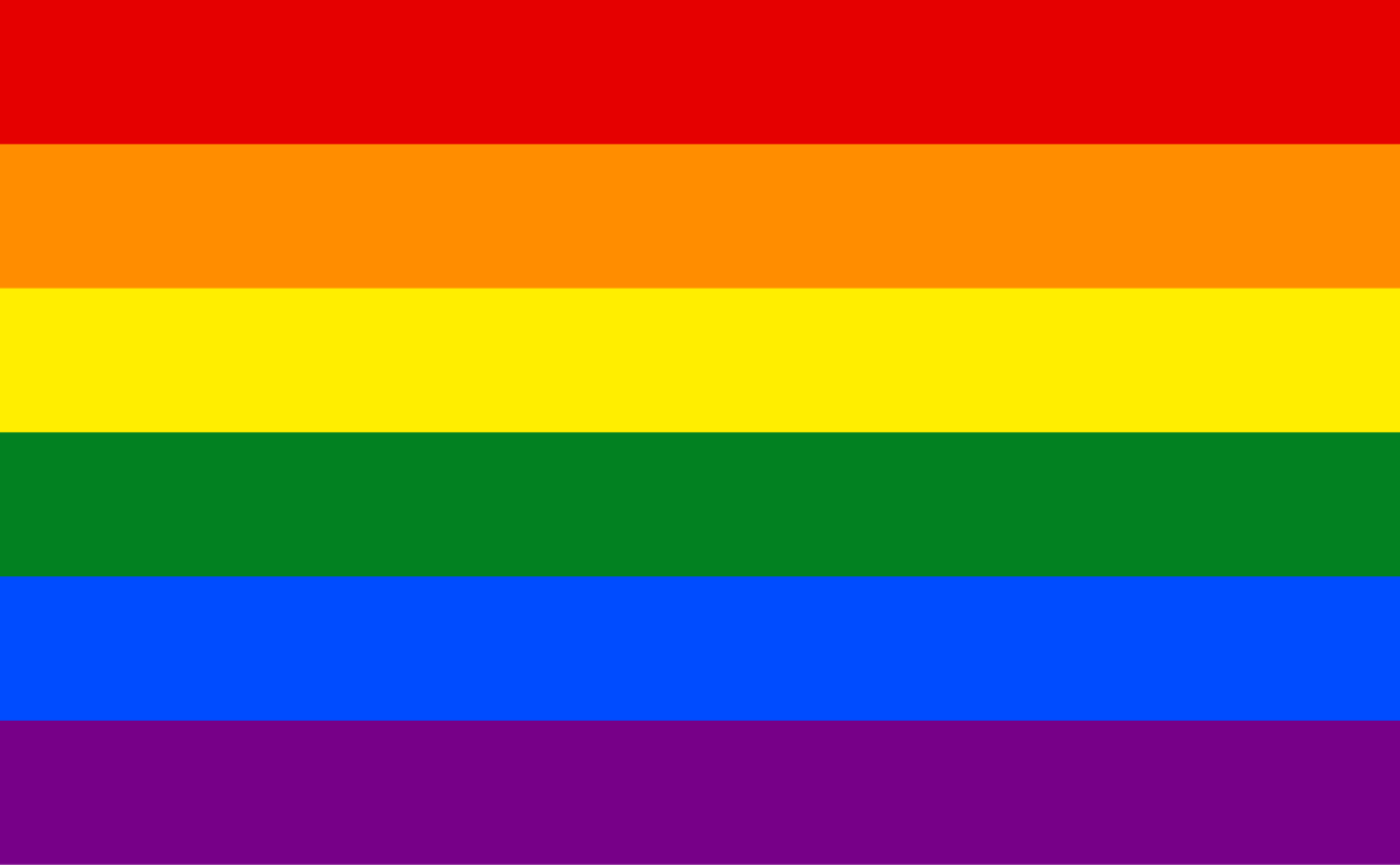 Ilustrasi bendera pelangi dan simbol keragaman komunitas LGBT secara global