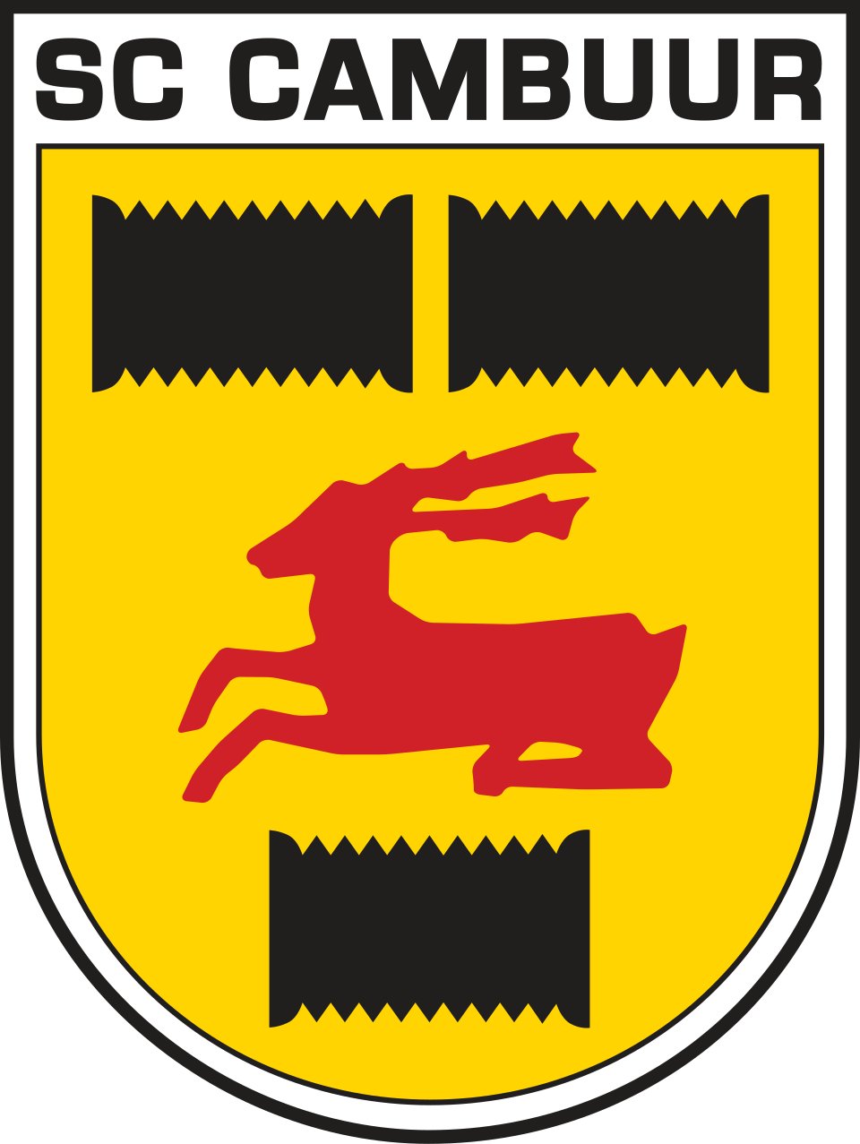 Logo dan lambang resmi klub sepak bola profesional SC Cambuur dengan warna kuning dan biru