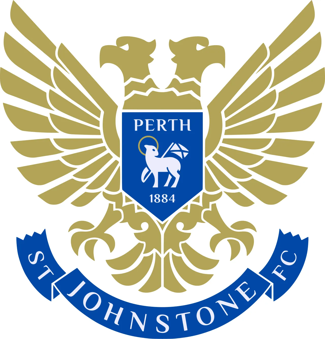 Lambang resmi klub St Johnstone F.C. dengan simbol Agnus Dei