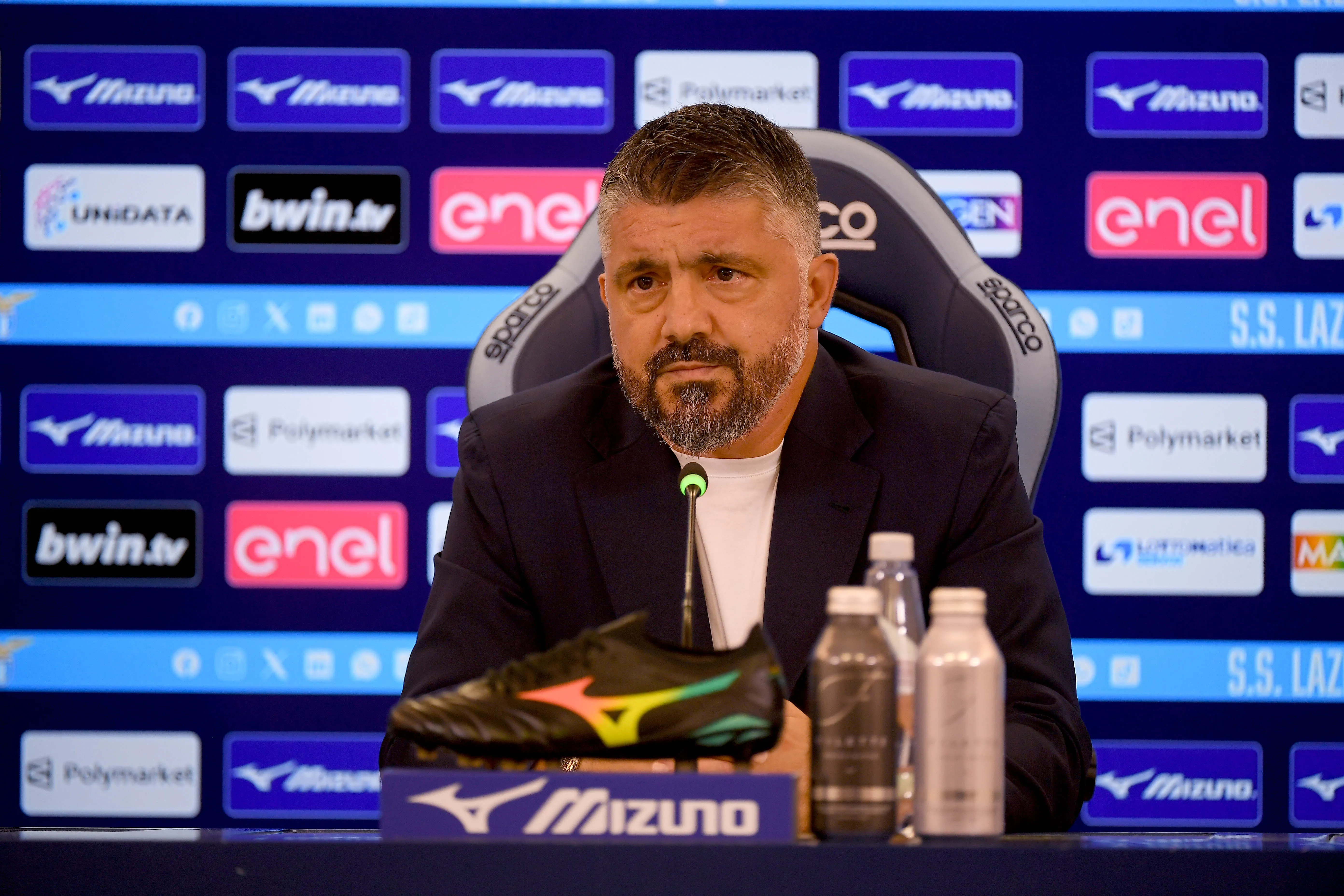Pelatih Lazio Gennaro Gattuso saat memimpin sesi latihan tim di Formello
