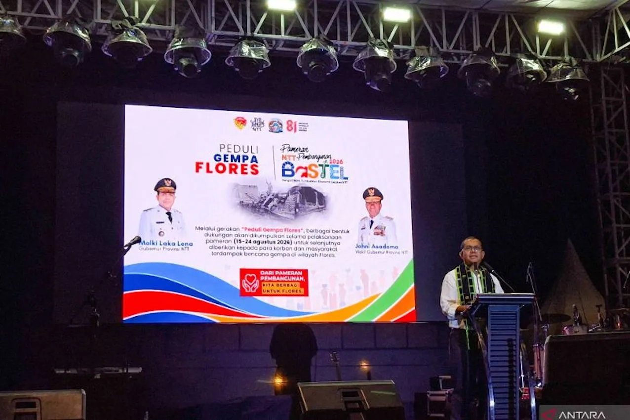 Gubernur NTT Melki Laka Lena saat meninjau persiapan Pameran Pembangunan NTT 2026