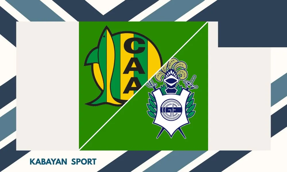 Aksi pemain dalam pertandingan Aldosivi melawan Gimnasia La Plata di Liga Profesional Argentina